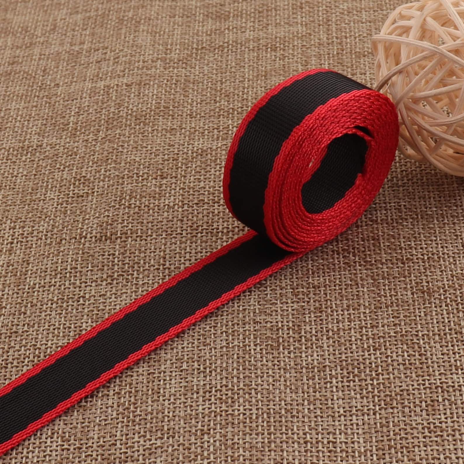 15mm Red Black bing Purse Strapthin Woven Ribbon Etsy
