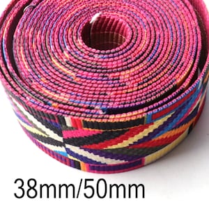 2 Soft Double Layer Webbing,38mm Webbing Buckle Woven Jacquard Blue ...