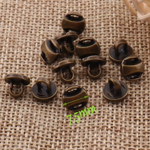 15 PCS Metal Buttons 5/16&quot;(8mm)Antique Bronze Shank Vintage Buttons ,Coat Sweater Clothing Crafts Jewelry Clasp,Pants Button,Jacket Buttons