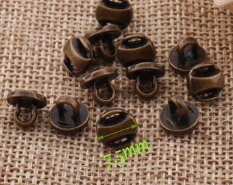 15 PCS Metal Buttons 5/16"(8mm)Antique Bronze Shank Vintage Buttons ,Coat Sweater Clothing Crafts Jewelry Clasp,Pants Button,Jacket Buttons