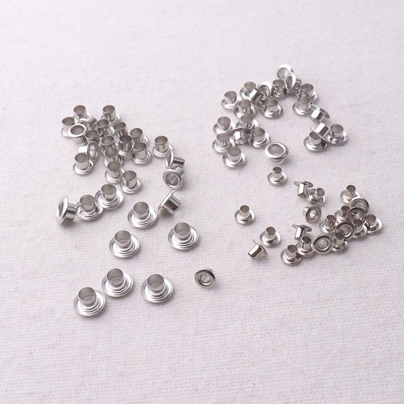 3.5mm 3048 116 3.8mm 2mm 18 100-400 PCS Silver MINI Eyelets,For Clothes Leather Canvas bag rivet studs-18 inner Diameter 3.4mm 18