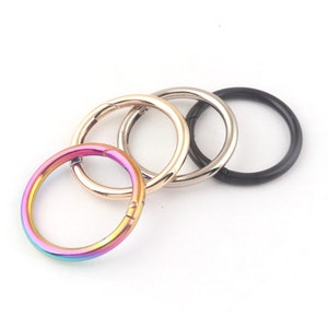 Spring O Ring 1.5 inch (38mm) Round Metal Push Gate Snap Hook Trigger Lobster Clasp Clip Purse Bag Handbag Handle Wholesale