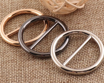 2-8 Round Slide Buckles,Silver/Black/Gold Metal Purse Buckles,1.25" Strap Fasteners,Belt Buckle,Adjuster Buckles,Handbag-Wholesale(GB10390)