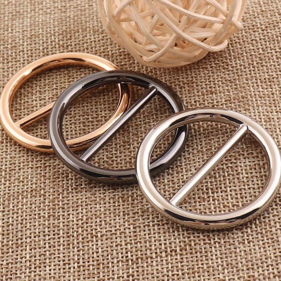 10Pcs Metal O Ring Buckle 20-55mm Overcoat Belt Clasp Round Flat