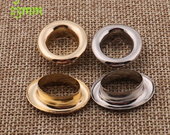 50 set di occhielli ovali in ottone color oro pallido/argento, occhielli in metallo diametro barile con rondelle, per borsa in tela e pelle-5/8"(15 mm)(3049)
