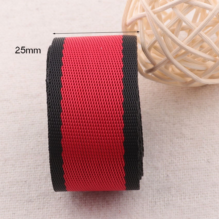 Webbing,2 Inch Black&red Jacquard Ribbon Flame Pattern Webbing