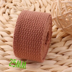 Ochre Cotton Webbing,1 inch Webbing,Key Fob Webbing,Webbing By The Yard,Belt Webbing,webbing Keychain,Soft Webbing,solid color(WB532)
