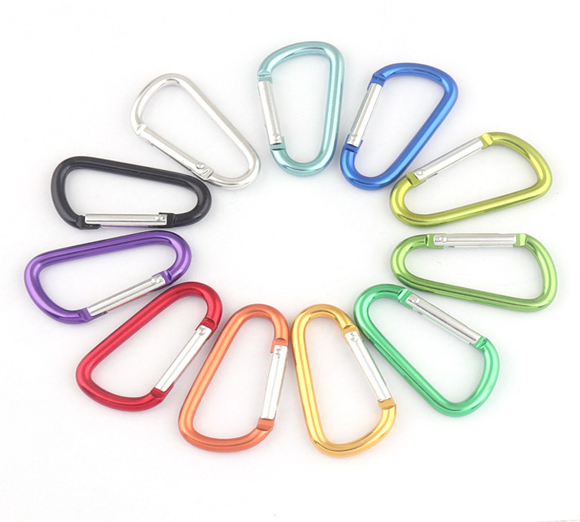 1.5'' Aluminum Carabiner Colorful D Shape Carabiner Clip