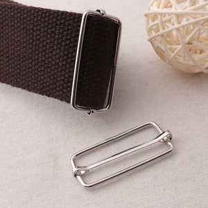 1 1/2&quot; Silver slide buckle,2 pcs-6pcs leather findings strap adjuster buckles,straps Dungaree buckle aprons bag luggage buckles-38mm(ab05)