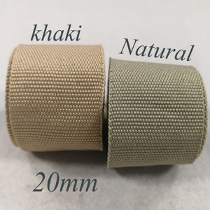 Thin Soft Webbing Belt,solid Khaki/Natural color webbing Keychain Polyester Webbing,Webbing Key Fob Webbing lanyard webbing-20mm(WB759)
