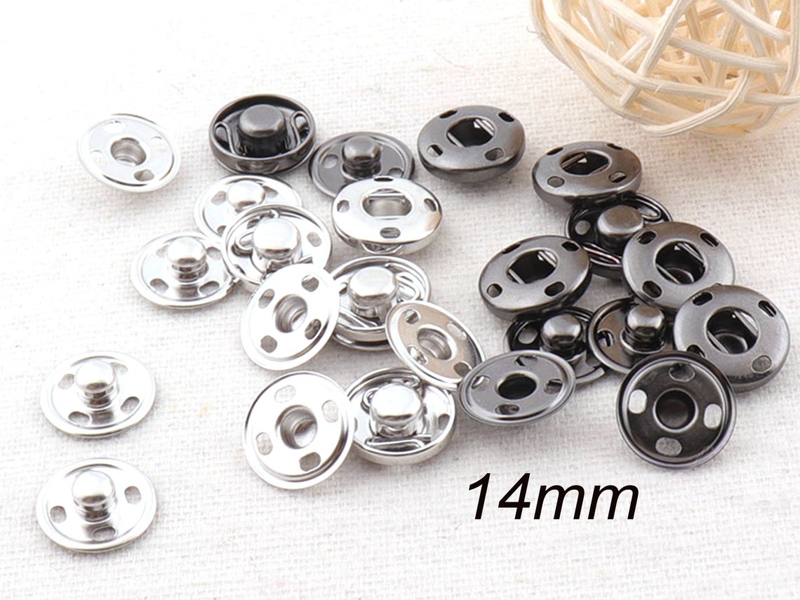 Silver/gunmetal Snap Buttons Snap Jewelry 10 Sets Rapid Button Etsy