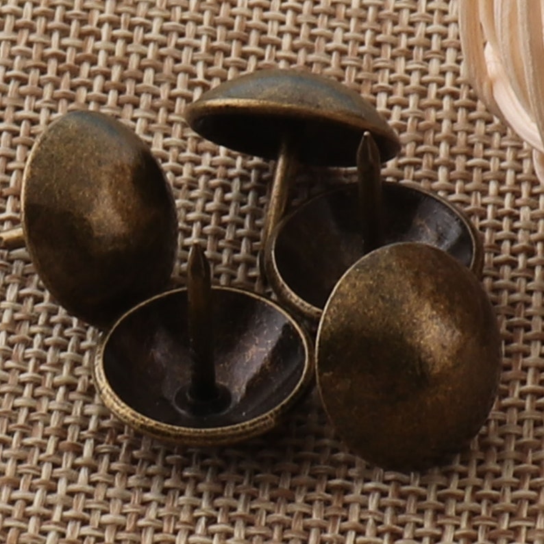 1981 50 Pcs Antique Bronze Upholstery Tacks,16mm Nailhead Tacks Rivets,Upholstery Tacks Nails,thumb tacks old tacks,Studs Nails-Wholesale