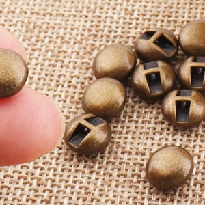 10-20 Pcs Antique Bronze Metal Buttons Shank Vintage Dom Buttons,round button Jewelry Coat Sweater Clothing Crafts Jewelry Clasp-9mm(B09)