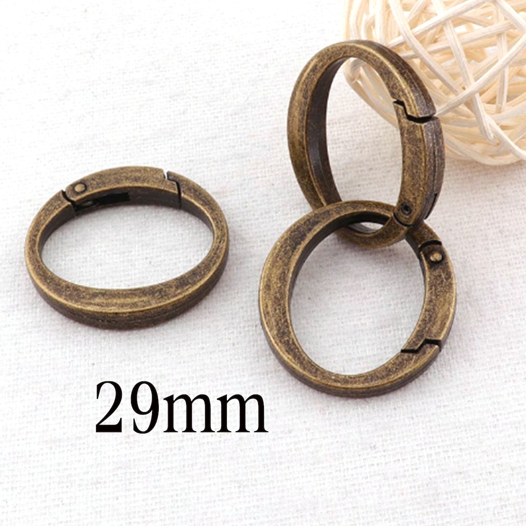 6 Oval Spring Rings,29mm Antique Bronze Brass Oval Spring Ring Spring ...