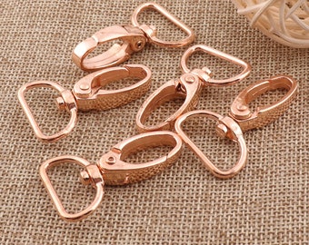 10 Lobster Swivel Clasps 3/4"(20mm),Rose Gold Hook Clasps Carabiner Snap Buckle Gate Bag Purse Strap Handbag  Snap Purse Hook(sc6004)