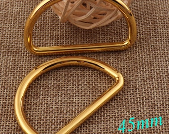 6 PCS metal Gold D Ring Buckles,Webbing Purse Bag Handbag,purse Hardware D Rings,d ring belt d-ring-45mm(2011)