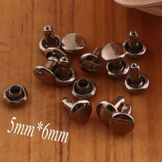 100sets Silver Double Cap Rivets,studs Leather Rivets Craft Rivet Fastener  Snaps Prong Studs,rivet Belt Rivet Button Rivet-5mm6mm1826 