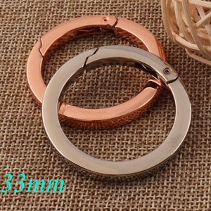 8 PCS Silver/Rose Gold Round gate ring Spring Ring,1 1/4&quot;  Spring Ring Clasp Snap Screw,Webbing Purse Bag Handbag Ring-33 MM(2034)