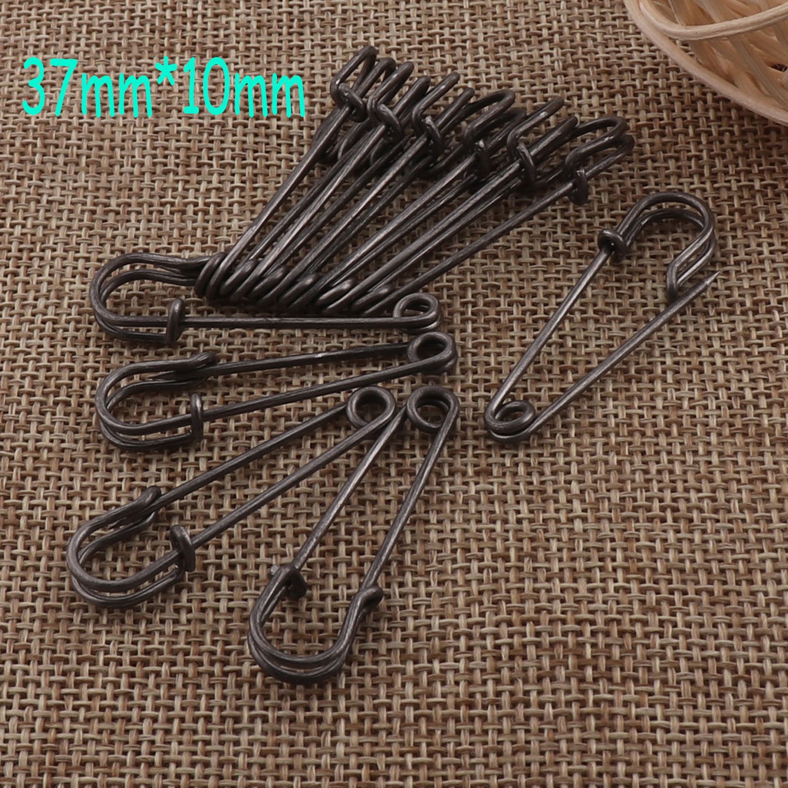 100 Pcs Black Safety Pinsmetal Safety Pins Loops Charms Etsy
