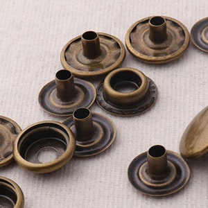 10 units/set Metal Antique Bronze Snap Buttons,15mm Snap Buttons,Round Square Snap Button Set,Plated Button(sb01)