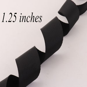 1 1/4&quot; Plain Smooth Soft Webbing Belt,solid Black webbing Keychain Polyester Webbing,Webbing Key Fob Webbing lanyard webbing-32mm(WB851)