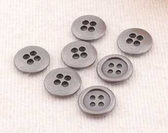 Metal Buttons 20pcs,3/10"(11mm),Ancient Silver Flat 4 Holes Raised Edge Coat Sweater Buttons Clothing Leather Wrap Clasps (lb02)