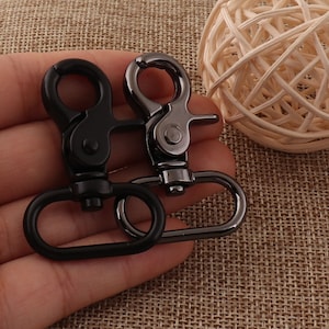 6 Lobster Swivel Clasps, 1&quot; Black/Gunmetal Black Hook,Clasps,Claws,Connector Snap,Buckle Gate Bag,Purse Clasps,Handbag Snap,Purse Hook(q15)