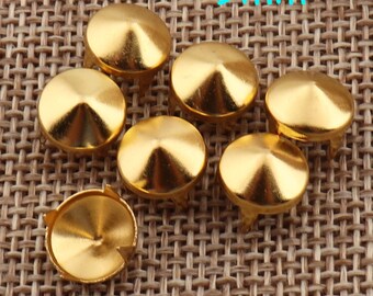 200 PCS Gold Nailhead Rivet,Bedazzler Round Studs,Fastener Brads Snaps Stud,Belt Rivet jewelry Studs Rapid Nailhead-9mm (1891)