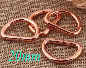 20 pcs,D Ring Buckles,20mm Rose Gold D Rings Webbing Purse Bag Handbag Handbag Hardware,Shoe buckle,Bag Ring,Purse Ring(d97)