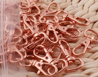 Lobster Swivel Clasps,20 pcs,1/2"(13mm),Rose Gold Carabiner Snap Hook Clasps Gate Bag Purse Strap Handbag Hook Swivel Snap Purse Hook(1083)