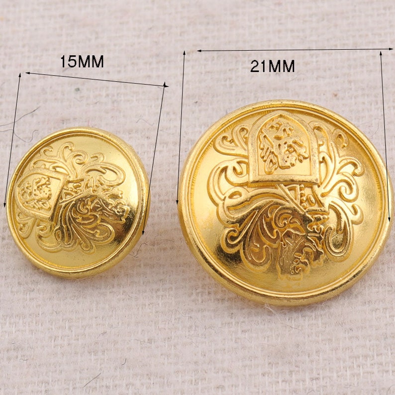 Metal Button Military Gold Metal Buttons Shank Vintage Jewelry Etsy