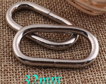 10PCS Silver Oval buckle Rectangle Rings Square Rings,32mm Rectangular Wire Loops bag rings,Webbing Purse Handbag Bag Making Hardware(69)