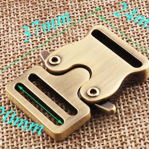 Fivela de liberação lateral de 20mm, fivela de liberação de metal de bronze, fecho de embreagem, bolsa, fivela de mochila, fecho artesanal, cinto de segurança, fivela de malas
