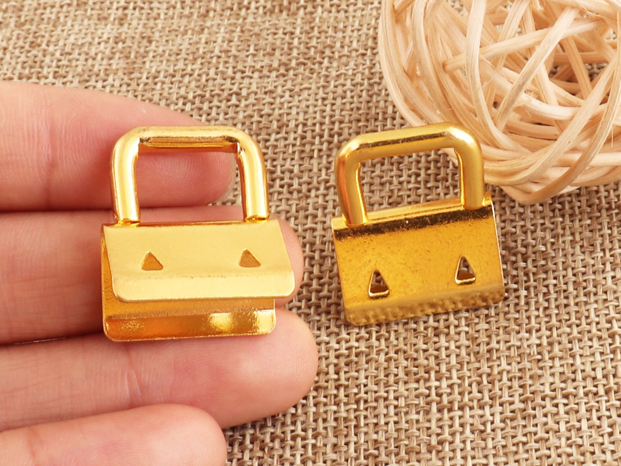 12 Sets Gold Key Fob Hardware With Key Rings20mm Key Fobs Etsy