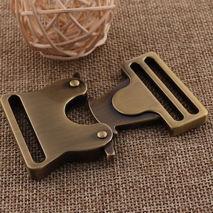 1.5&quot;(38mm)Side Release buckle,Bronze Metal Release BUCKLE Clutch Closure,Backpack Buckle Craft Clasp Seat Belt Suitcases Buckle