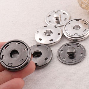 12 Sets-Snap Buttons-30MM-Silver/Black Snap Jewelry-Rapid Button-Snap Fasteners- Round ButtonS-Clothes Buttons-Hidden Buttons-DIY(1007)