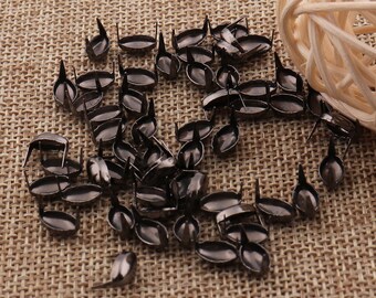 100-300PCS Nailhead,8mm Black Rivet,Nailhead Trim,Gunmetal Studs,Fastener Brads,Snaps Studs,Prong Leather Craft Rivet,Rapid Nailheads(ZD1911