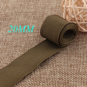 Army Green Thin Soft Webbing,solid color webbing Keychain Polyester Webbing,Webbing Key Fob Webbing Belt Webbing-20mm(WB793)