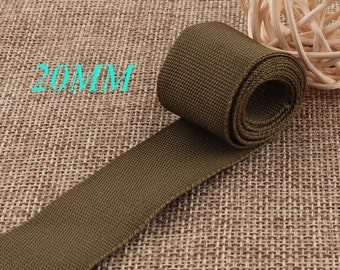 Legergroen dunne zachte singelband, effen kleur singelband sleutelhanger polyester singelband, singelband sleutelhanger singelband riem singelband-20 mm (WB793)