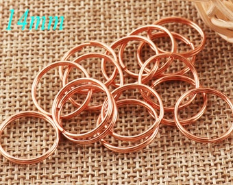 150 PCS Rose Gold Split Key Rings, Key Ring chaîne en cuir porte-clés, Key Rings porte-clés porte-clés, porte-clés porte-clés résultats de bricolage-14mm (kr12)