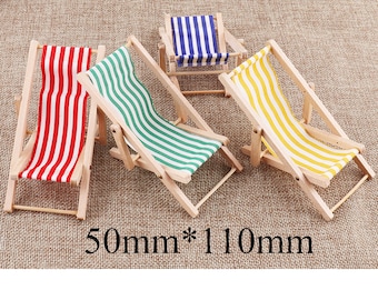 Mini krzesło plażowe, siedziska nadmorskie, akcesoria wróżek, akcesoria do domków dla lalek, zabawki do zabawy w domki, krzesła do fotografii rzemieślniczej DIY - 1 szt.