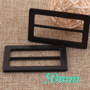 6 Black Slide Buckles,2&quot; Strap Fasteners,Belt Buckle,Adjuster Buckles,Bag Luggage Straps,Metal Purse Buckles,strap Adjuster,Bag buckles