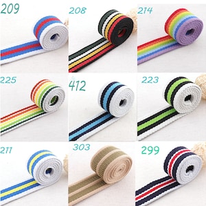 38MM Striped Webbing,Colorful Striped Webbing Ribbon Key Fobs,Bag Belts Purse Straps Tape Bag Handle Belting Dog Collar Wholesale-4-10 YARDS