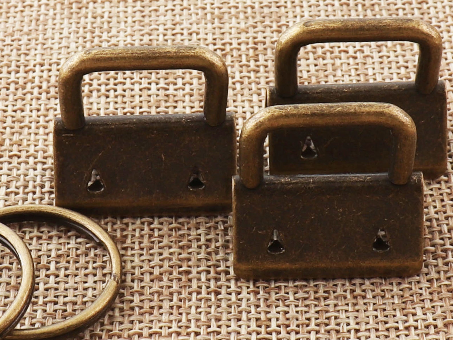 10 Pcs Antique Bronze Key Fob Hardware With Key Etsy