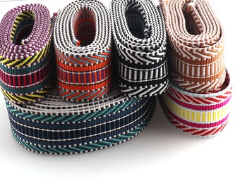 38mm 6 colors webbing,6 YARDS nylon webbing cotton webbing ribbon,pattern webbing,canvas strap,jacquard ribbon,upholstery webbing