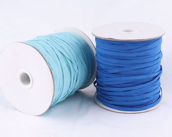 Bande élastique bleu marine/bleu de 5 mm, bande élastique plate, bande élastique extensible à coudre, bande colorée pour coudre des masques faciaux de vêtements-30 mètres