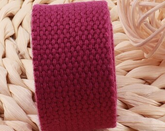 Sangle en coton, sangle fuchsia de 2,5 cm, ruban, porte-clés, ceintures de sac, bandoulières, sangle de ceinture, sangle de sangle, poignée de ceinture, collier pour chien (WB472)