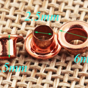 300 PCS MINI Metal Rose Gold Eyelets Grommets With Washers,Eyelets and Grommets,2.5 mm Eyelets Tunnels Leather Eyelets Canvas Eyelets(jy727)