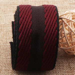 1 1/2"jacquard Webbing,black Dark Purple Striped Twill Webbing,bag ...