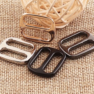 10 Pcs Slide Buckles,19MM 25MM 32MM 38MM Slider Buckle Bag Strap Belt Buckle Adjustable Webbing-Silver/Gunmetal/Black/Pale Gold